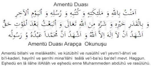 Amentü Duası Okunuşu ve Anlamı