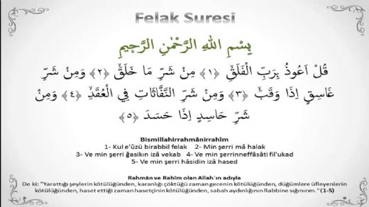 Felak Duası Okunuşu ve Anlamı