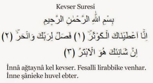 Kevser Duası Okunuşu ve Anlamı