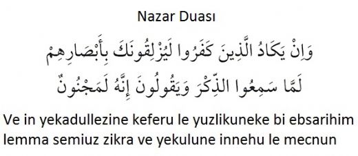 Nazardan Korunma Duası Okunuşu ve Anlamı